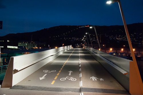 Walk- and bicycle-path over Puddefjorden