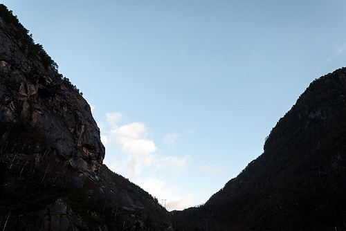 View of mountain between Bergen and Voss