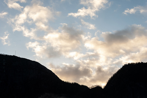 View of mountain between Bergen and Voss