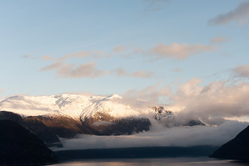 View of mountain between Bergen and Voss