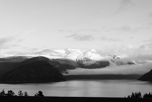 View of mountain between Bergen and Voss