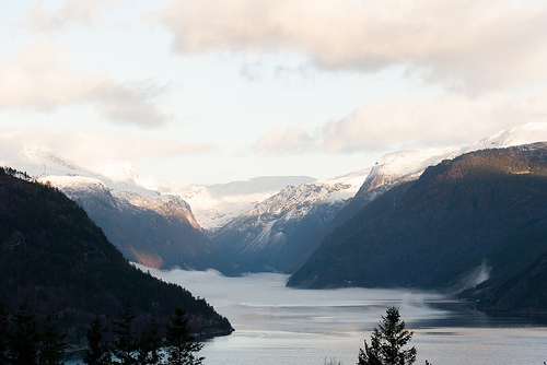 View of mountain between Bergen and Voss