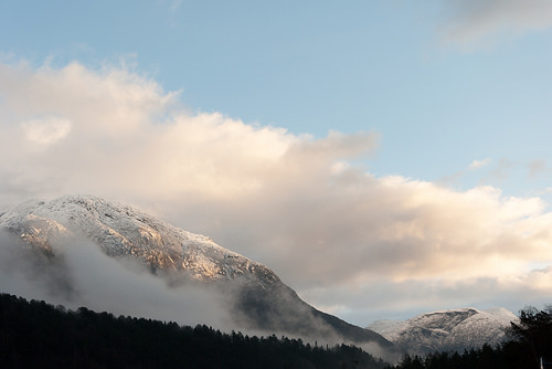View of mountain between Bergen and Voss