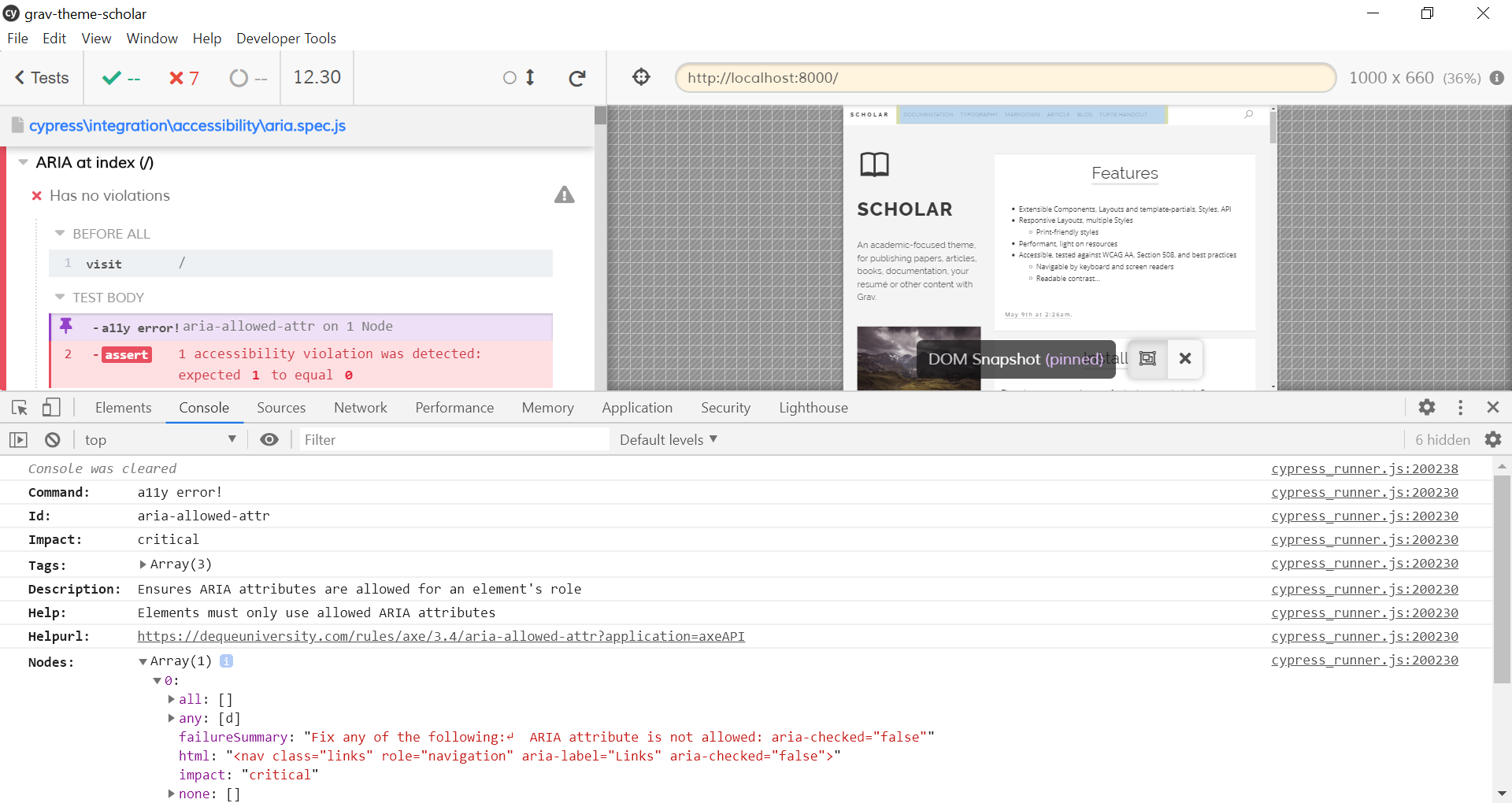 Inspecting the first test and result